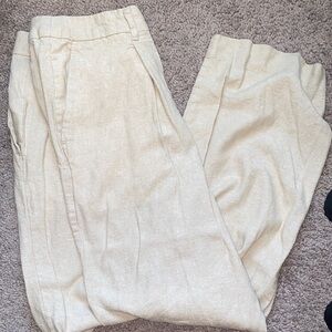 Old Navy Tan Linen Trousers